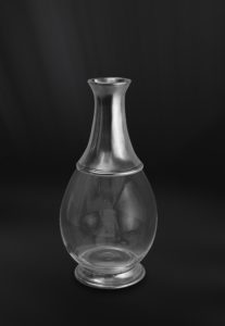 Pewter and glass bottle - Bottle handmade in italy - Italian pewter bottle (Art.625)