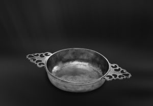 Pewter bowl with handles - Bowl handmade in Italy - Italian pewter bowl (Art.140)