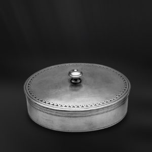 Oval pewter box - Oval box handmade in Italy - Italian pewter oval box (Art.615)
