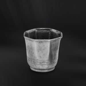 Octagonal pewter whisky cup - Whisky cup handmade in Italy - Italian pewter whisky cup (Art.318)