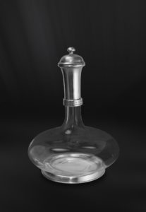 Pewter and glass decanter with top - Decanter handmade in italy - Italian pewter decanter (Art.626)