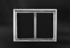 Double rectangular pewter photo frame - Photo frame handmade in Italy - Italian pewter picture frame (Art.672)