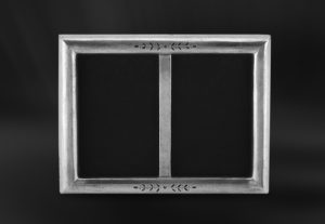 Double rectangular pewter photo frame - Photo frame handmade in Italy - Italian pewter picture frame (Art.673)