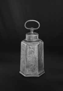Pewter flask - Flask handmade in Italy - Italian pewter canteen (Art.356)