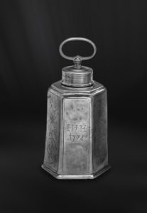Pewter flask - Flask handmade in Italy - Italian pewter canteen (Art.357)