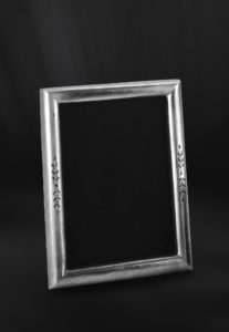 Rectangular pewter photo frame - Rectangular photo frame handmade in Italy - Italian pewter picture frame (Art.665)