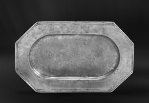 Octagonal pewter tray - Tray handmade in Italy - Italian pewter tray (Art.283)