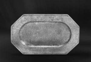 Octagonal pewter tray - Tray handmade in Italy - Italian pewter tray (Art.284)