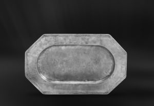 Small octagonal pewter tray - Tray handmade in Italy - Italian pewter tray (Art.286)