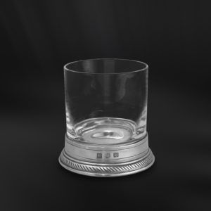 Pewter and crystal whisky old fashioned glass - Whisky glass handmade in Italy - Italian pewter whisky glass (Art.856)