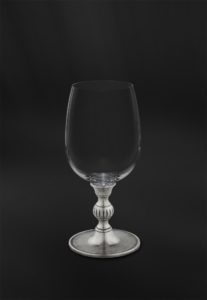 Pewter and crystal wine glass - Wine glass handmade in Italy - Italian pewter wine glass (Art.807)