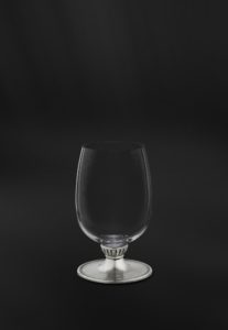 Pewter and crystal wine glass - Wine glass handmade in Italy - Italian pewter wine glass (Art.810)