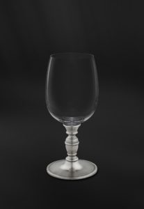 Pewter and crystal wine glass - Wine glass handmade in Italy - Italian pewter wine glass (Art.812)
