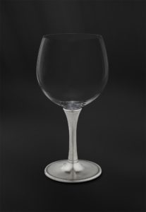 Pewter and crystal wine tasting glass - Wine tasting glass handmade in Italy - Italian pewter wine tasting glass (Art.729)