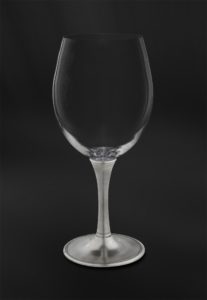 Pewter and crystal wine tasting glass - Wine tasting glass handmade in Italy - Italian pewter wine tasting glass (Art.730)