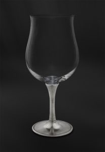 Pewter and crystal wine tasting glass - Wine tasting glass handmade in Italy - Italian pewter wine tasting glass (Art.731)