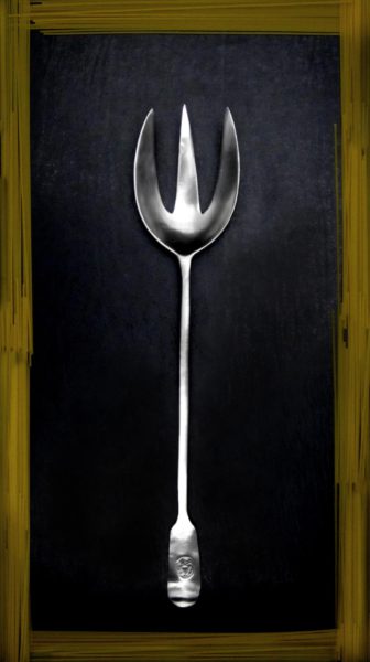 Pewter serving fork - Italian pewter flatware (166)