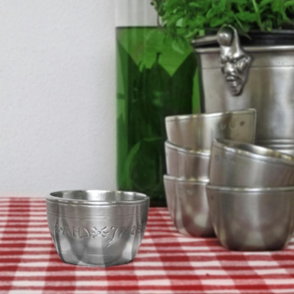 Pewter liqueur cup - Pewter shot glass - Pewter grappa cup - Italian pewter barware (301)