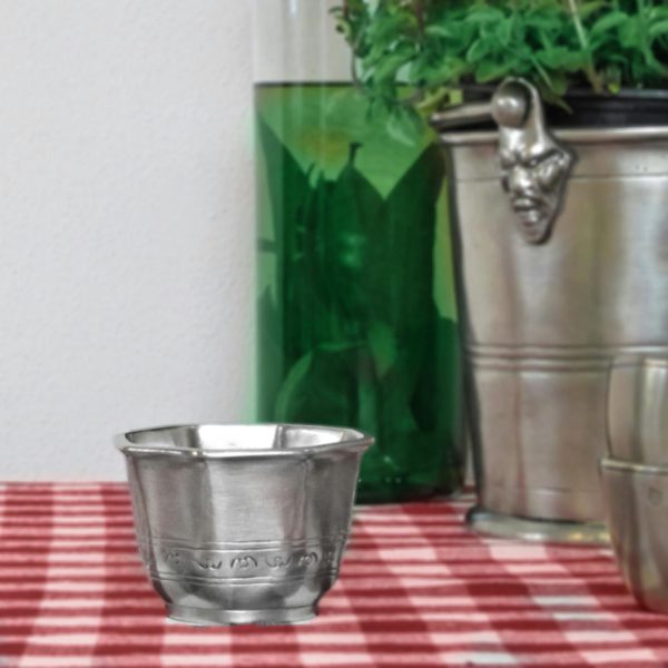 Pewter liqueur cup - Pewter shot glass - Pewter grappa cup - Italian pewter barware (320)