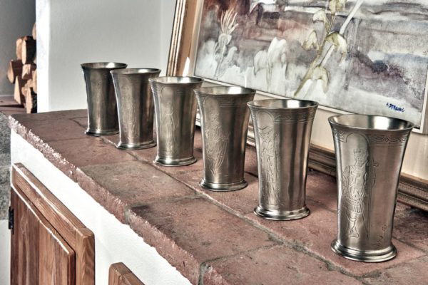 Pewter cups - Italian pewter drinkware (399-400-401-402-403-404)