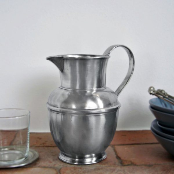 Pewter pitcher - Pewter jug - Italian pewter drinkware (428)