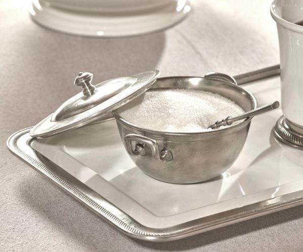 Pewter sugar bowl - Italian pewter tableware (468)