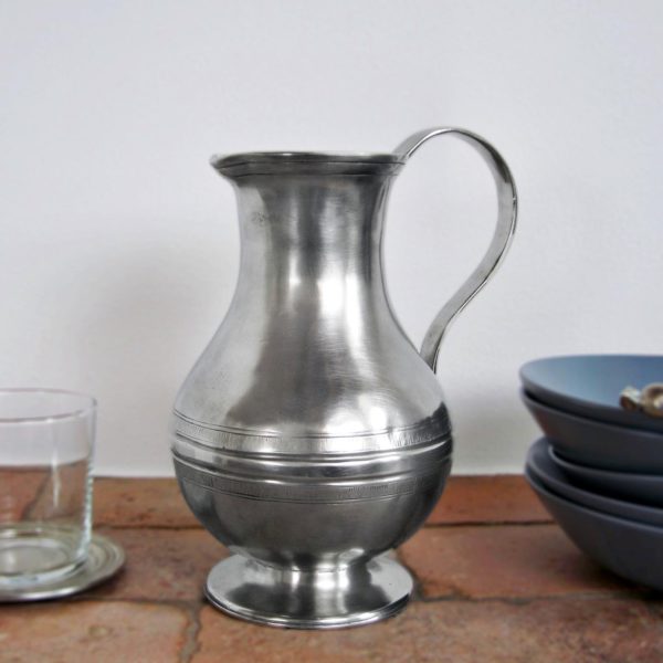 Pewter pitcher - Pewter jug - Italian pewter drinkware (477)