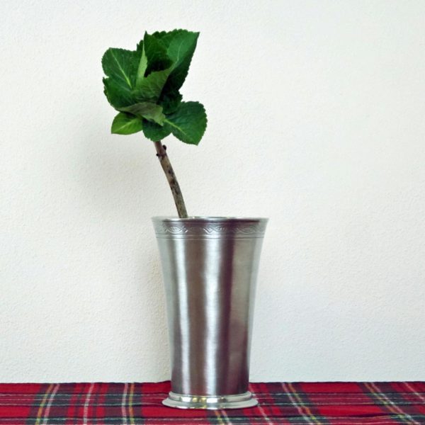 Pewter cup - Pewter flowerpot - Italian pewter giftware (532)