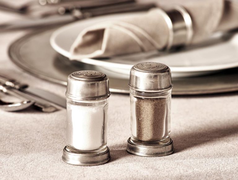 Pewter & Glass Salt & Pepper Cruet Set/Shakers Italian Pewter