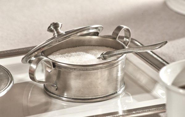 Pewter sugar bowl - Italian pewter tableware (647)