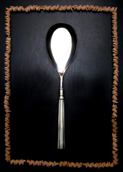 Pewter risotto serving spoon (694)