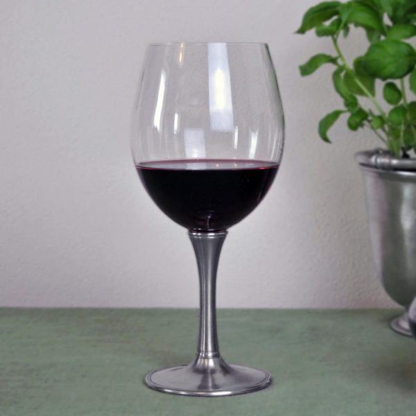 Pewter and crystal wine tasting glass - Italian pewter drinkware (Art.730)