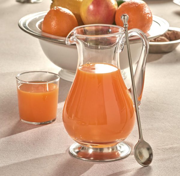 Pewter and crystal jug - Italian pewter drinkware (737-738)