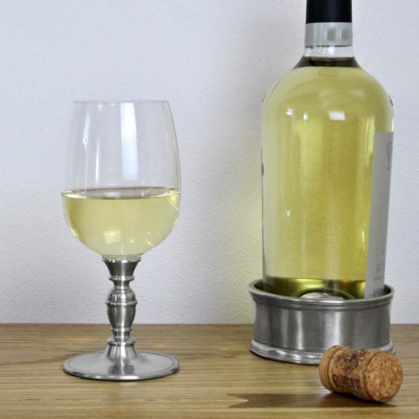 Pewter wine bottle coasters - Italian Pewter Dinnerware (780-780.5)
