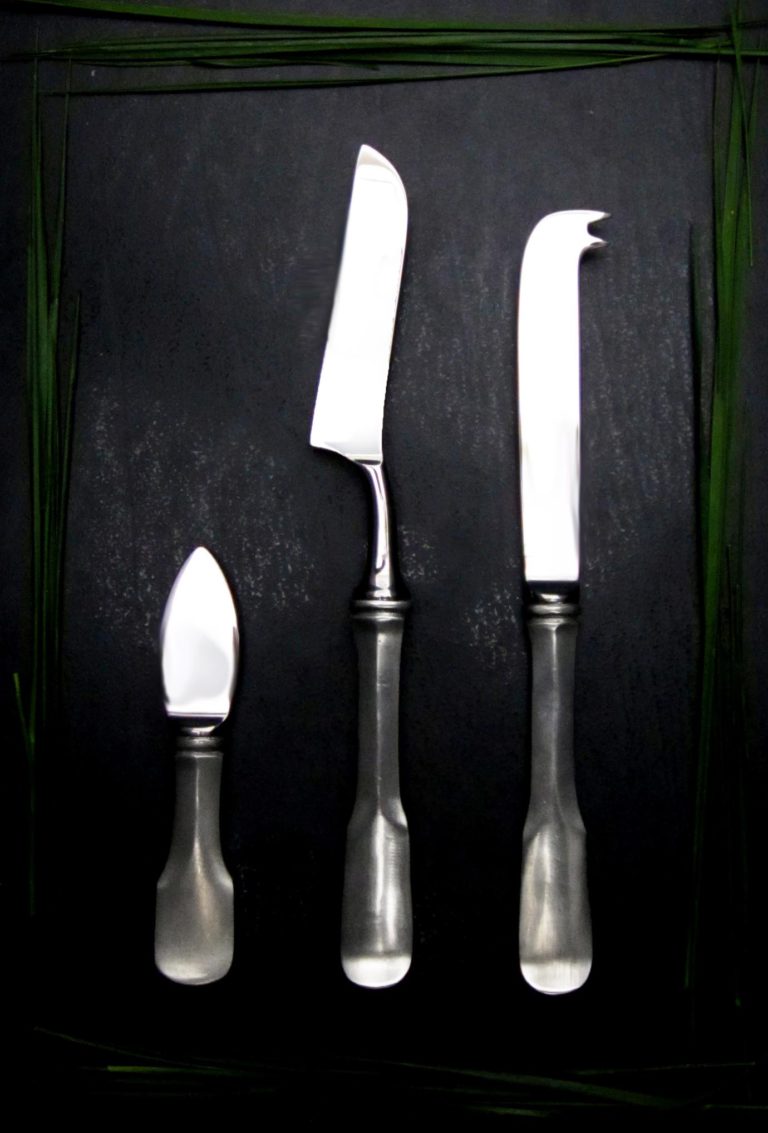 Pewter & Stainless Steel Cheese Knife Italian Pewter Cutlery