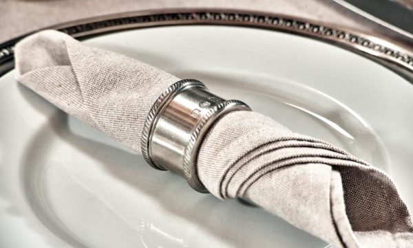 Pewter napkin rings - Italian pewter tableware (869)