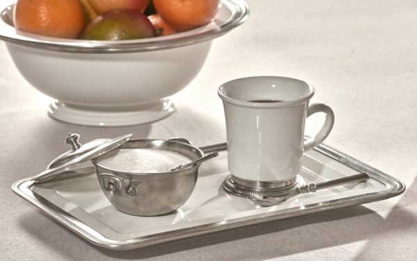 Pewter and ceramic tray - Pewter ceramic tableware (876)