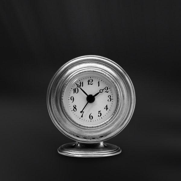Pewter alarm clock - Alarm clock handmade in Italy - Italian pewter alarm clock (Art.560)