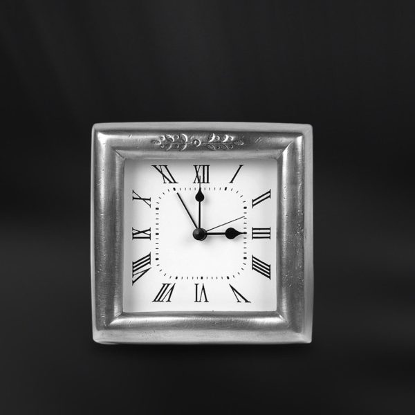 Pewter alarm clock - Alarm clock handmade in Italy - Italian pewter alarm clock (Art.758)