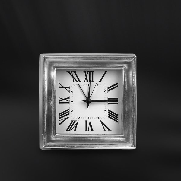 Pewter alarm clock - Alarm clock handmade in Italy - Italian pewter alarm clock (Art.767)