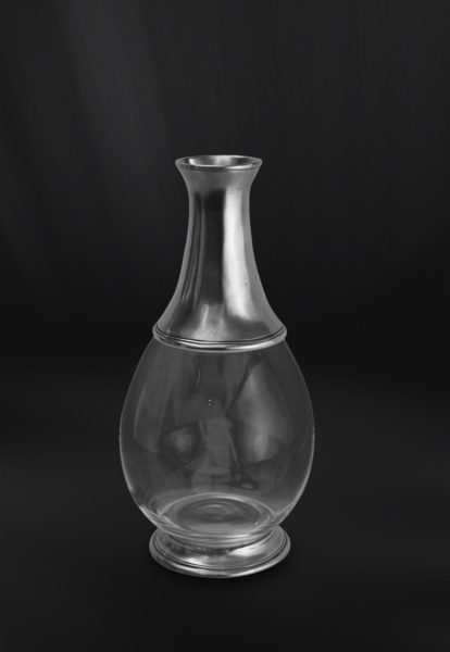 Pewter and glass bottle - Bottle handmade in italy - Italian pewter bottle (Art.625)