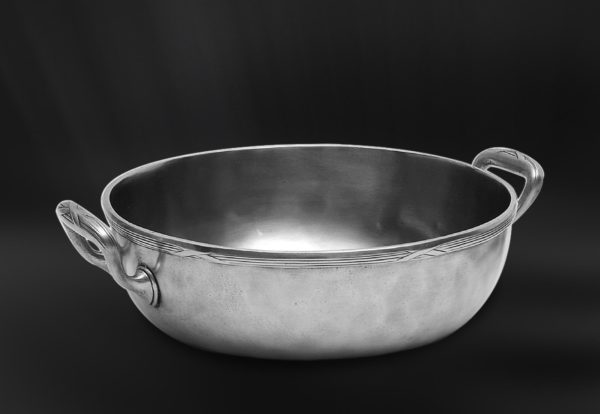 Pewter bowl with handles - Bowl handmade in Italy - Italian pewter bowl (Art.785)