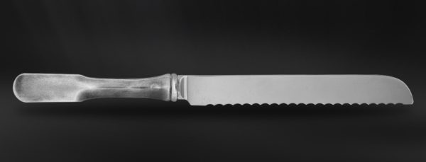 Pewter bread knife - Pewter and stainless steel flatware handmade in italy - Italian pewter cutlery (Art.832)