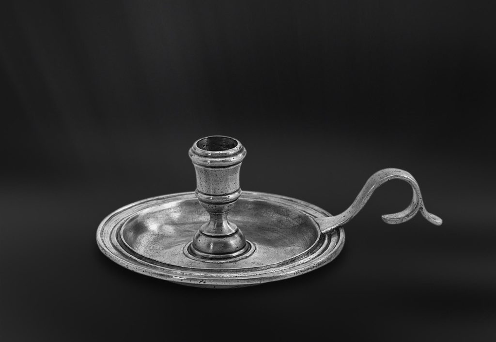 Pewter Candle Holder with Handle Italian Pewter Home Décor