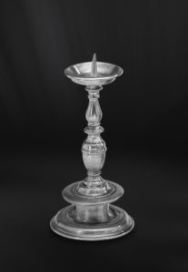 Small pewter candle holder - Candle holder handmade in Italy - Italian pewter candle holder (Art.394)
