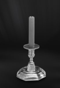 Octagonal pewter candle holder - Candle holder handmade in Italy - Italian pewter candle holder (Art.212)