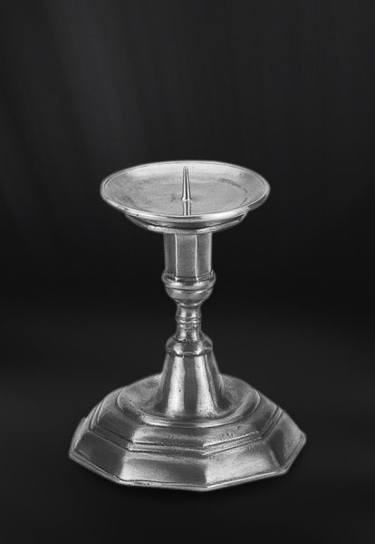 Octagonal pewter candle holder - Candle holder handmade in Italy - Italian pewter candle holder (Art.212.5)