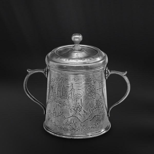 Pewter canister with handles - Canister handmade in Italy - Italian pewter canister (Art.391)