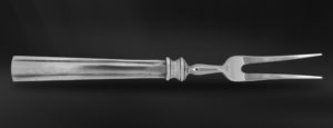 Pewter roast carving fork - Pewter and stainless steel flatware handmade in italy - Italian pewter cutlery (Art.763)