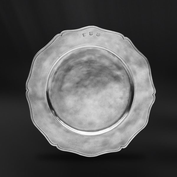 Pewter charger plate - Charger plate handmade in Italy - Italian pewter charger plate (Art.576)